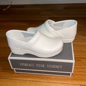 White Dansko Professional Box Clogs